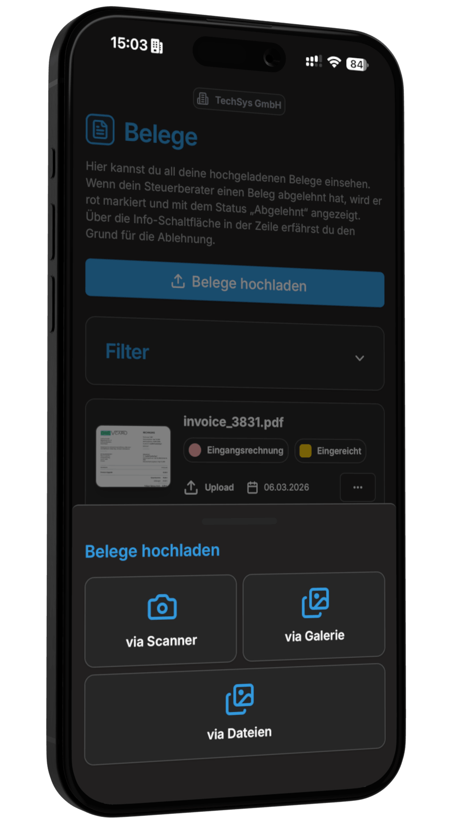 Buchführungsheld app dashboard