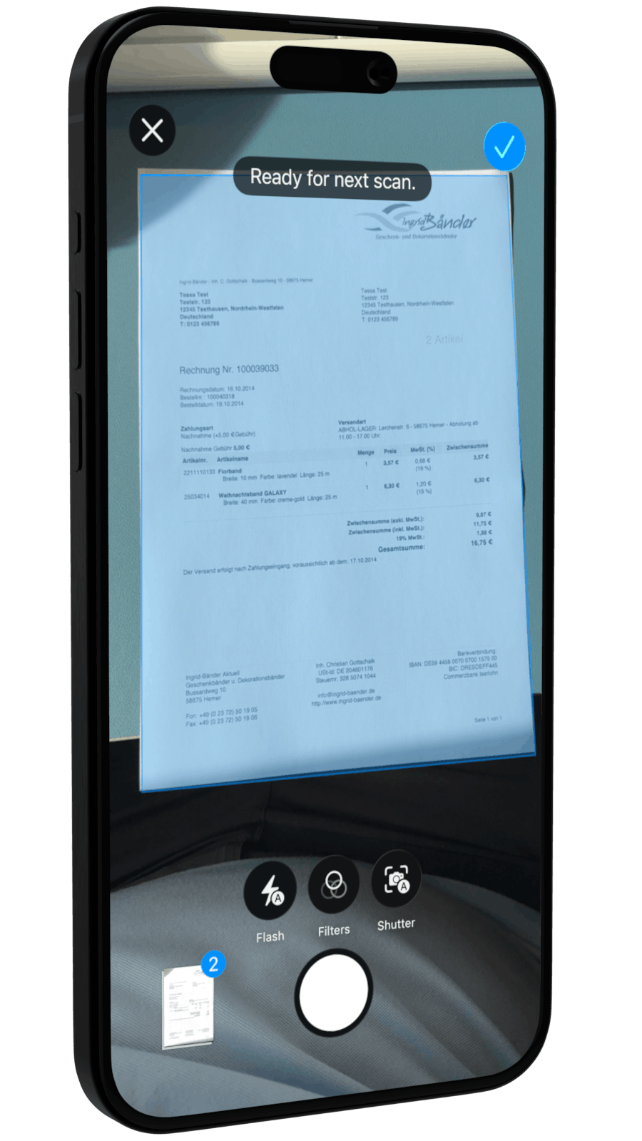 Belege scanna mit da Buchführungsheld App